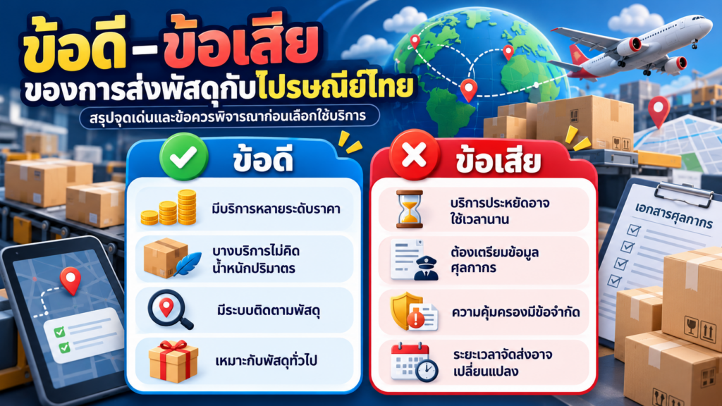 ส่งของไปต่างประเทศกับไปรษณีย์ไทย