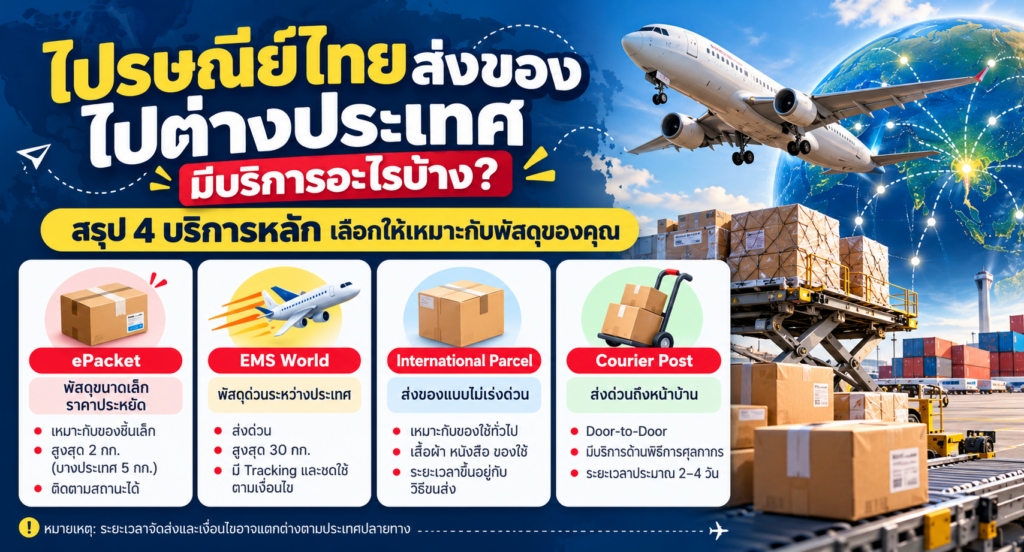ส่งของไปต่างประเทศกับไปรษณีย์ไทย