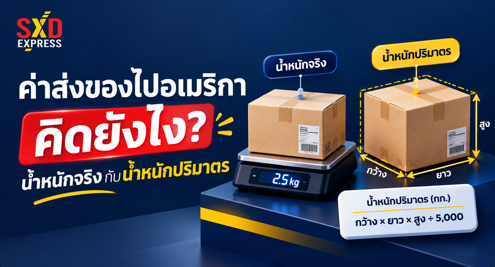 ค่าส่งของไปอเมริกา