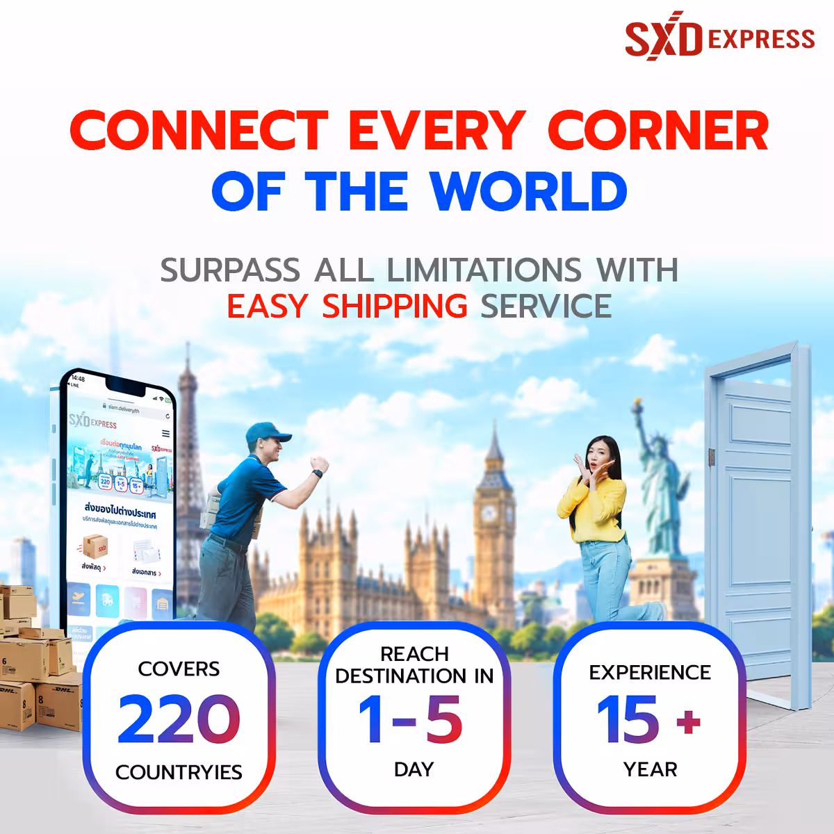 SXD Express international shipping from Thailand – express air delivery to 220+ countries in 1–5 days